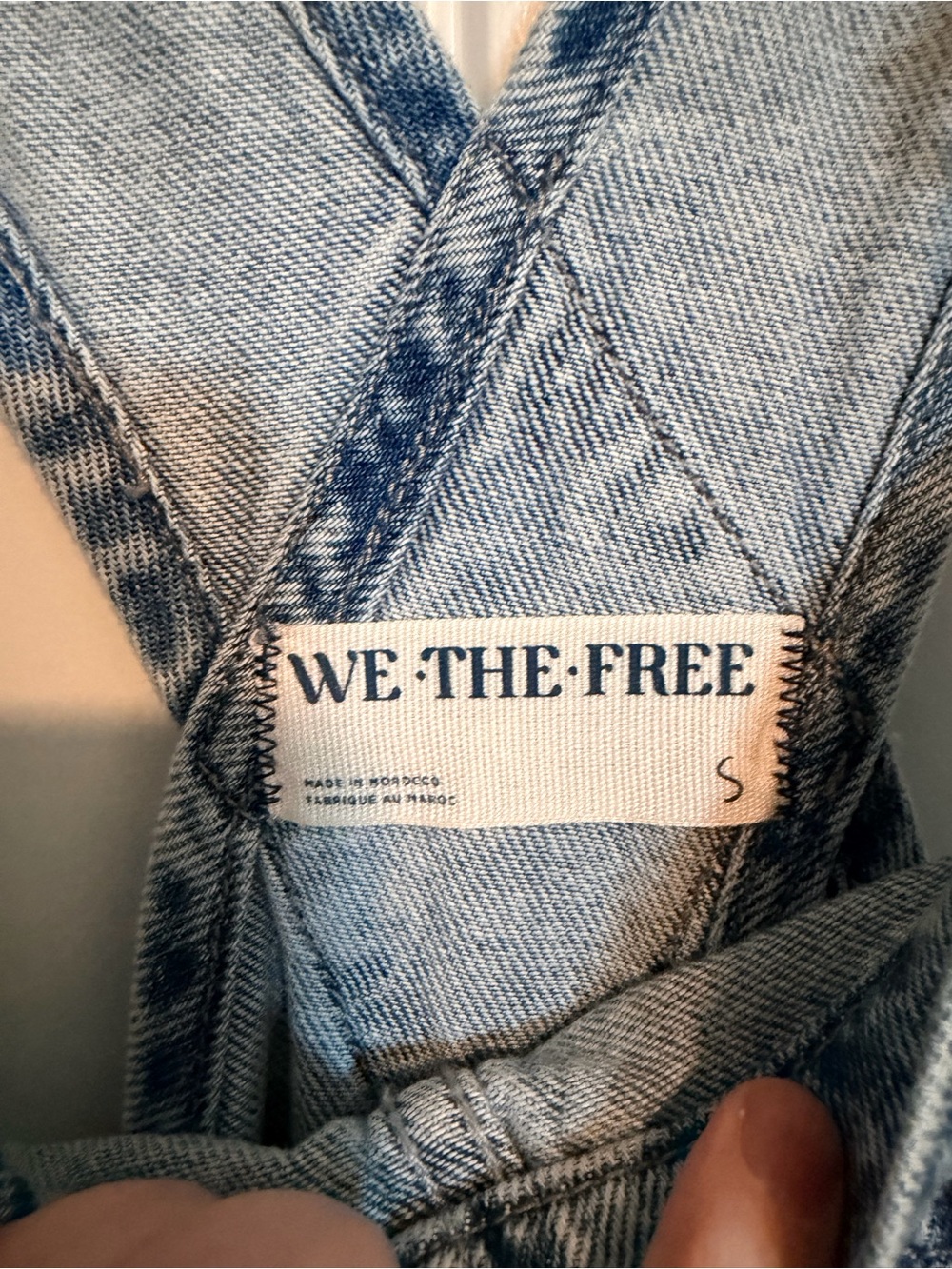 We The Free Light Blue Washed Denim distressed Overalls size Small - Picture 3 of 8
